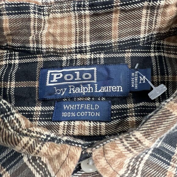 Ralph Lauren Polo Shirt Adult Medium Plaid Button Up Flannel Whitfield Men's - Picture 9 of 13
